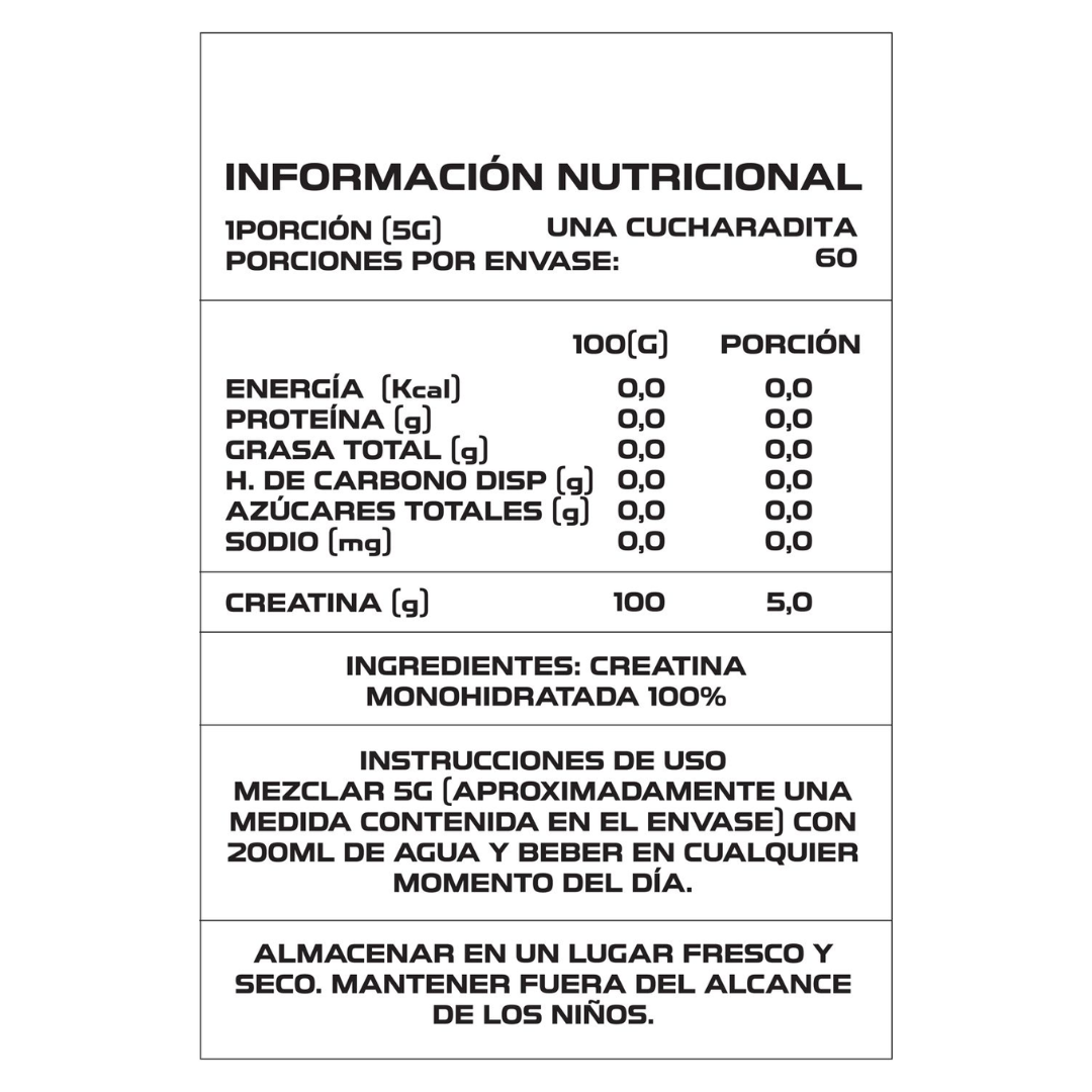 Creatina Pro – Máximo Rendimiento 300MG 60 Servicios